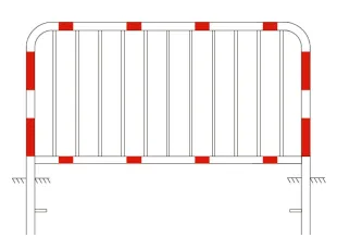 Bariera chodnikowa U-11a szczeblinkowa | do wkopania, wbetonowania, biało-czerwona